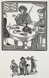 The History of Sir Richard Whittington, Three Lord Mayor of London, ilustracja z książki Chap-books of the Eighteenth Century Johna Ashtona, wyd. 1882