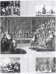 Małżeństwo, wojny, cierpienie i śmierć królewskiego męczennika króla Karola I, druk Henry Overton i J. Hoole (rycina) (zdjęcie Bundw)