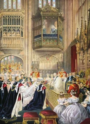 Ślub w kaplicy św. Jerzego, Windsor, z Pomnika małżeństwa Edwarda VII i Aleksandry z Danii, wyd. 1864