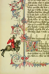 Kupiec, faksymile z Opowieści kanterberyjskich, Geoffrey Chaucer (ok. 1342-1400)