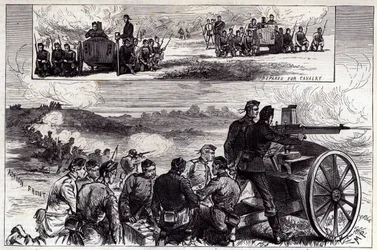 The Nordenfelt Guns w Aldershot, z Illustrated London News, wrzesień 1885