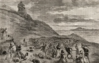 Prześladowanie i masakra chrześcijan na wyspie Madagaskar w 1849 roku, ok. 1865