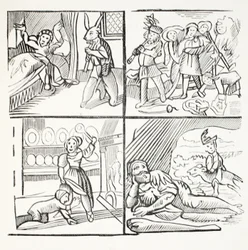 Przyjemna historia Jacka Hornera, ilustracja z książki Chap-books of the Eighteenth Century Johna Ashtona, wyd. 1882
