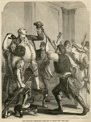 Ludność zmusza Ludwika XVI do przyjęcia czerwonej czapki, 1792