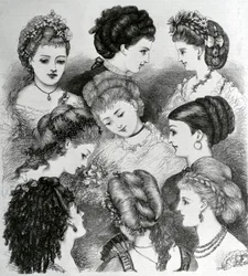Obecne mody we włosach, 1870 r
