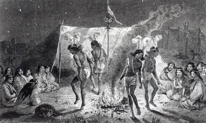 „Ładny dom” i taniec, grawerowane przez Whympera (grafika) (bw zdjęcie)