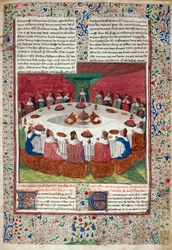 Okrągły Stół i Święty Graal z „Księgi Messire Lancelot du Lac”