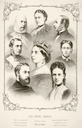 Rodzina królewska królowej Wiktorii, z książki „The National and Domestic History of England” Williama Hickmana Smitha Aubreya (1858-1916), opublikowanej w Londynie około 1890