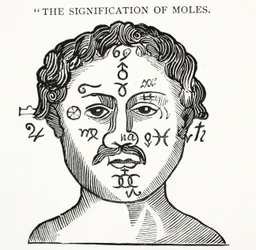 The Signification of Moles, ilustracja z książki rozdziałów XVIII wieku autorstwa Johna Ashtona, wyd. 1882
