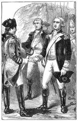 The Surrender of Cornwallis, z Historii Francji, Emile de Bonnechose, wydanej przez Ward, Lock and Co, Londyn