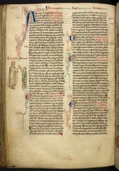 Małżeństwo Henryka III i Eleonory Prowansalskiej z The Historia Anglorum, Matthew Paris, MS Royal 14 CVII, f. 124.v, ok. 1250-59