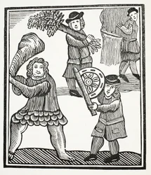 Thomas Hickathrift, ilustracja z książki Chap-books of the Eighteenth Century Johna Ashtona, wyd. 1882