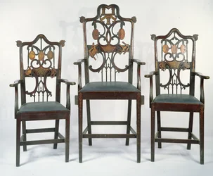 Trzy masońskie krzesła georgiańskie, ok. 1790