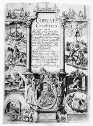 Strona tytułowa z Coryats Crudities, opublikowanej w 1611 r.