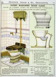 Triton Closet z katalogu wyrobów sanitarnych produkowanych przez Morrison, Ingram & Co., Manchester, opublikowanego ok. 1890 r.