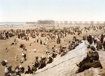 Widok na Blackpool (zdjęcie ręcznie kolorowane)