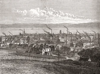 Widok Dundee, Szkocja, z książki "Cities of the World", opublikowanej ok. 1893 r. (druk)