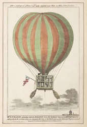 Vincent Lunardi w powietrzu po starcie z Moorfields, wrzesień 1784