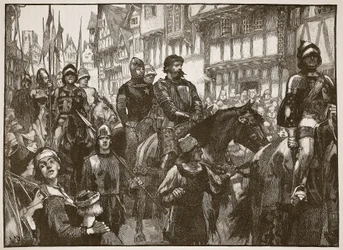 Wallace w drodze do Westminster Hall, ilustracja z Cassells Illustrated History of England (zdjęcie w sepii)