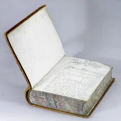 Rolka na medal Waterloo, ok. 1815 (pióro i atrament na papierze w objętości oprawionej w skórę)