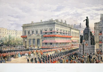 Waterloo Place i Pall Mall, z Pomnika małżeństwa Edwarda VII i Aleksandry z Danii, wyd. 1864