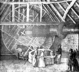 Dobrze wciągnik prowadzony przez osła, ok. 1870 r.