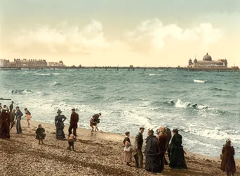 Zachodnie molo, Morecambe (zdjęcie ręcznie kolorowane)