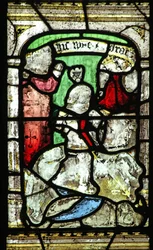 Okno n6 przedstawiające św. Jerzego zabijającego smoka