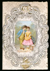 Twoja miłość, moje szczęście, kartka walentynkowa, ok. 1870 (kolor lito na papierze)
