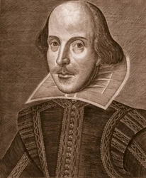 Portret Williama Szekspira, rytowany przez Martina Droeshouta (ok. 1560-c.1642), 1623