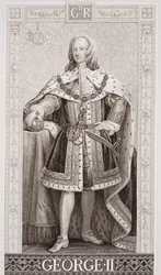 Jerzy II (1683-1760) z „Ilustracji historii angielskiej i szkockiej” Tom II