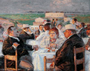 Duży i chudy Detal przedstawiający obraz otyłych - Obraz Rico della Leonessa (Lwica) (1865-1921) 1899 olej na płótnie - Rzym Galleria d