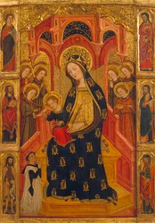 Matka Boska z Dzieciątkiem otoczona aniołami - Enrique de Estencop, z Brukseli lub mistrz Anrich, czynny 1372-1400 - ok. 1390 - 142,2 x 99 - Museu Nacional d