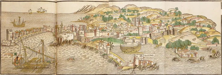 Panoramiczny widok na Rodos, 1486
