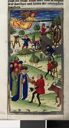 Fragment: tekst z miniaturą z drugiej Księgi Królewskiej (miniatura)