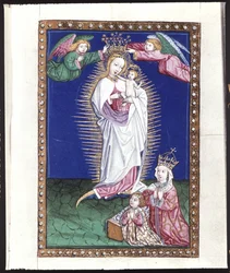 Cała strona: miniatura: Madonna w aureoli, ok. 1464 (tempera na pergaminie)