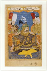 Mustafa II w zbroi, strona albumu zawierającego portrety sułtanów osmańskich ...