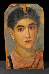 Portret młodej kobiety z cmentarza w Fayum ...