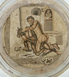 Tezeusz walczy z minotaurem, tondo