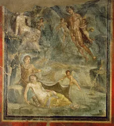 Zephyr i Chlory, zbliżenie z 10-04-03/36 z Casa del Naviglio, Pompeje