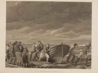 Rybacy z Hornbek ratują kapitana z unieruchomionego statku (A.1775)