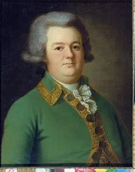 Portret Wasilija Iwanowicza Lichaczowa (?). Peinture de Ermolay Dementevich Kamezhenkov (1760-1818), Huile Sir Toile