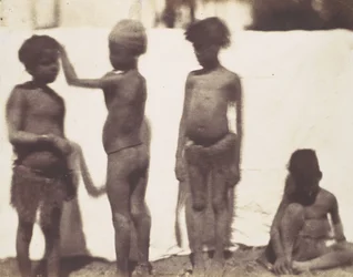 [Dzieci ze wsi Kalabshah, Nubia], 1852.