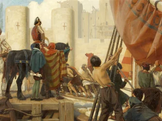 Robert, hrabia Gloucester, budujący Wielką Wieżę Zamku Bristol w 1116 (olej na płótnie)