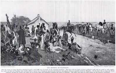 Poranek pod Waterloo, ilustracja z „Historii narodu Hutchinsona”