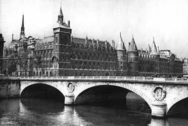 Widok na sądy i most Pont Neuf od strony Sekwany, Paryż, 1931.