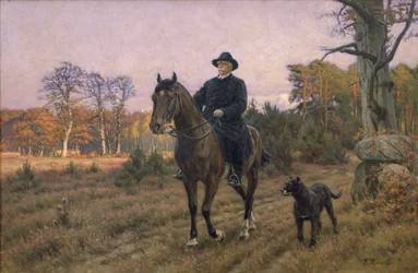 Bismarck na koniu z psem (odbitka olejna)