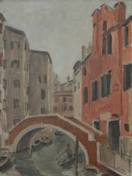 Venetsian kanava, n. 1930 (öljy kankaalle) kiillotus