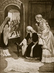 Zamek Lincoln zrobiony przebiegłością, 1141, ilustracja z „Hutchinson