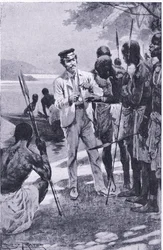Zdobywanie przyjaźni z zegarkiem, ilustracja z Cassells Romance of Famous Lives, ok. 1940 r.